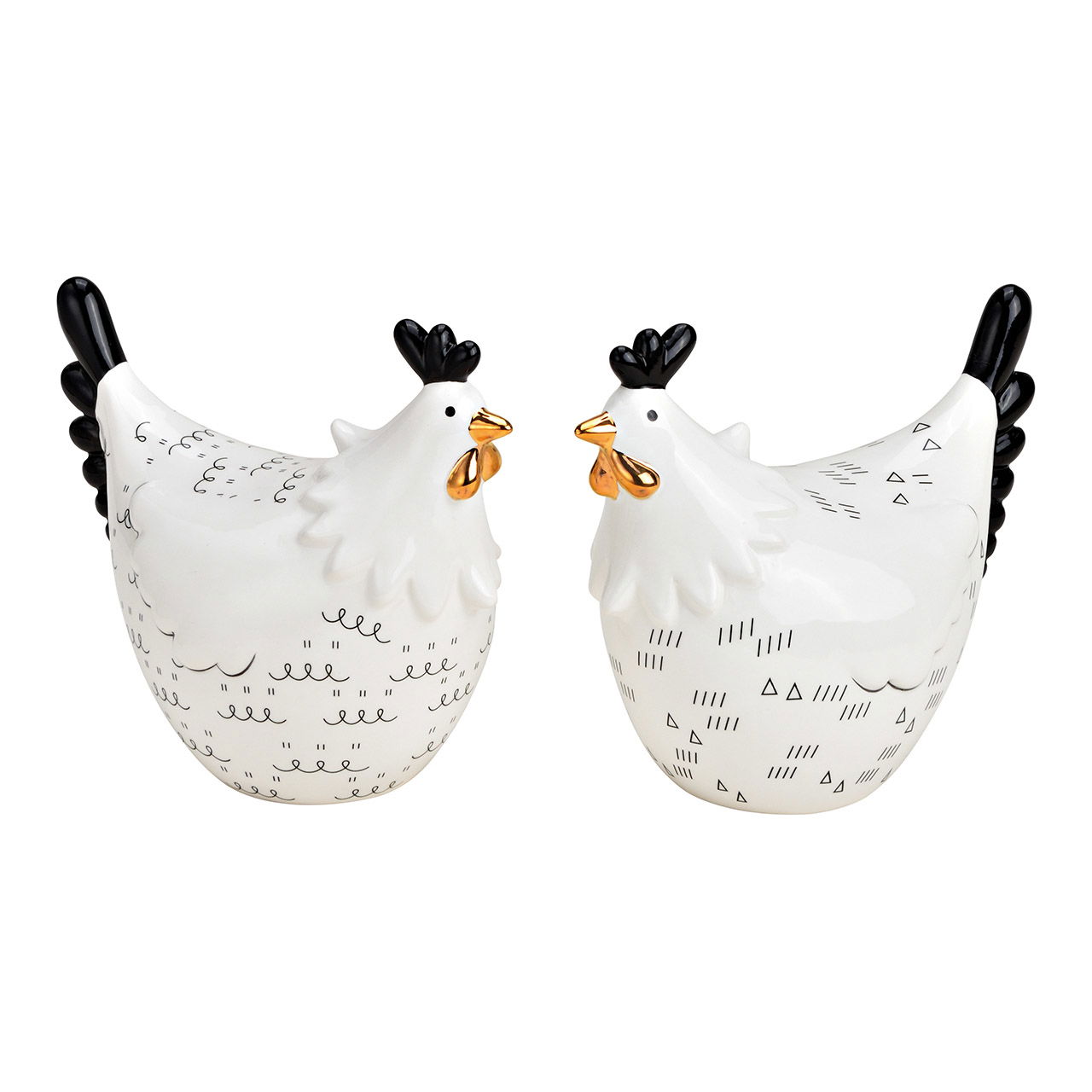 Huhn aus Keramik Weiß 2-fach, (B/H/T) 16x13x9cm