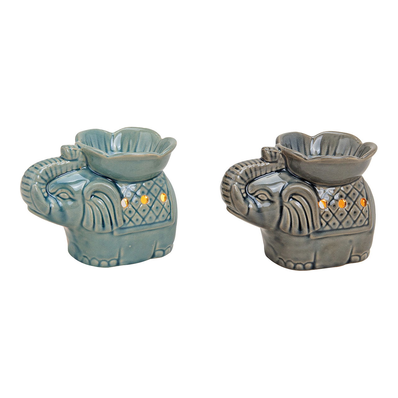 Ceramic elephant fragrance lamp, 2 assorted, W14 x D9 x H11 cm