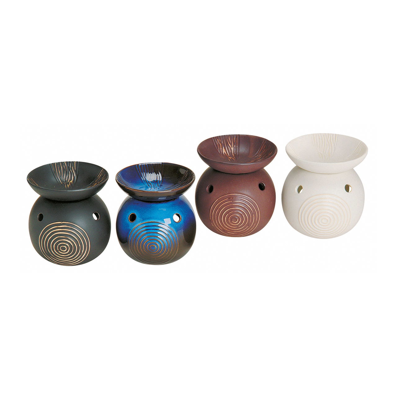 Lampada profumata in ceramica, decorazione a sfera, assortita. (L/A/D) 10x12x10 cm