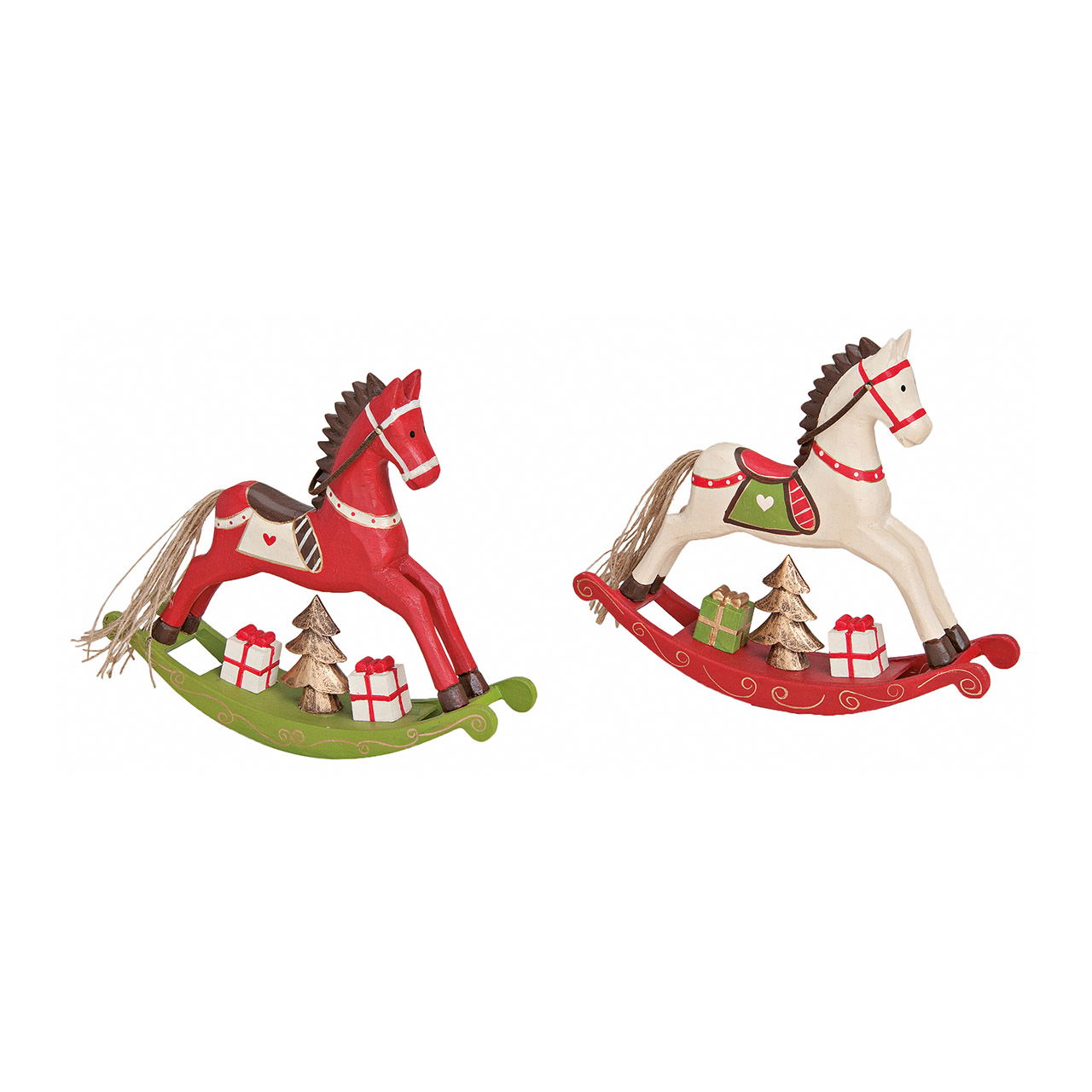 Cheval à bascule en bois, 2 fois assorti, L21 x H19 cm