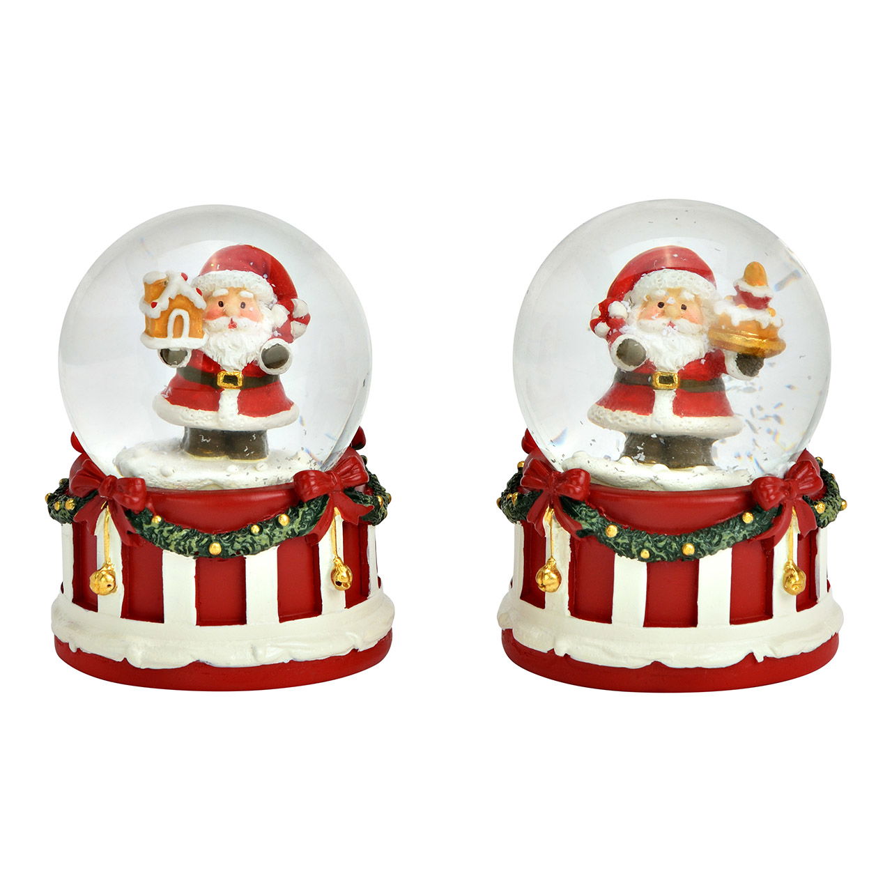 Schneekugel Nikolaus Weihnachtsmotiv aus Glas/Poly, 2-fach, (B/H/T) 5x6x5cm