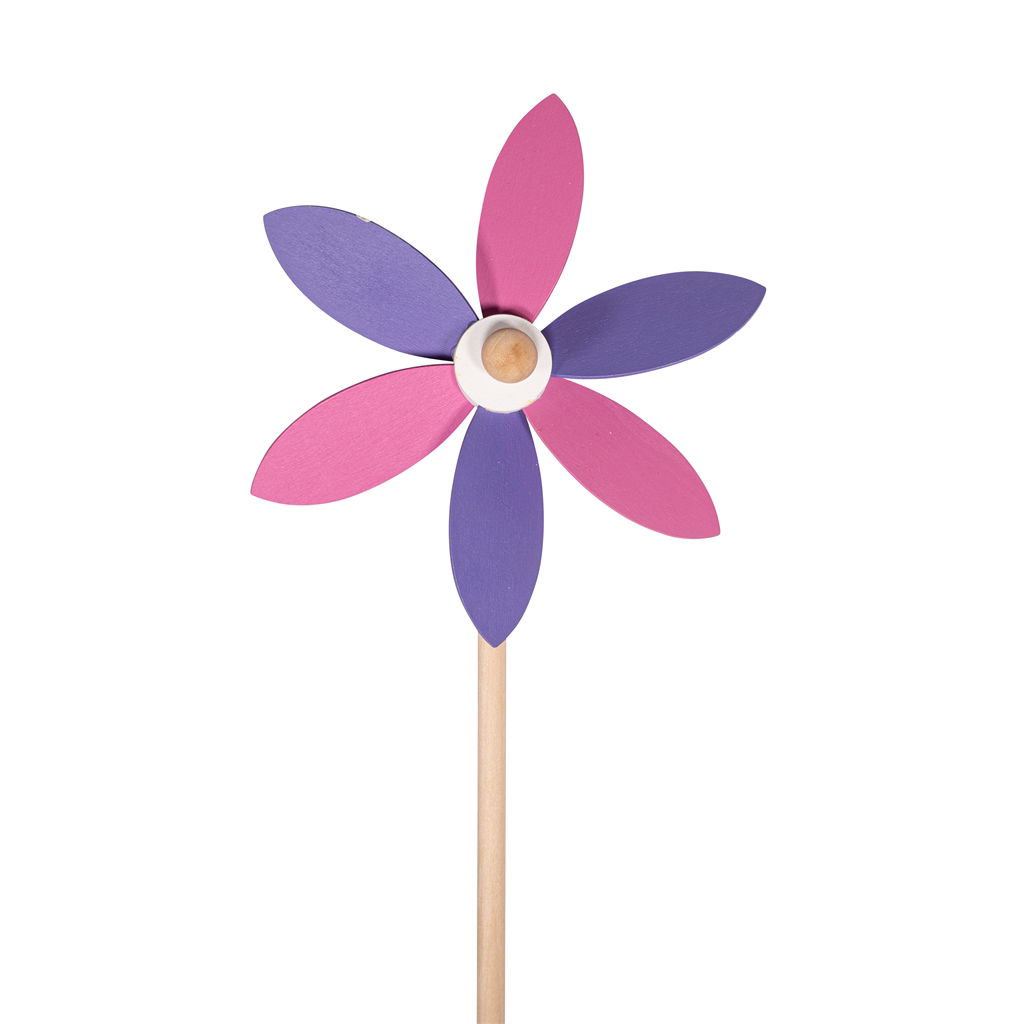 Moulin à vent, bois, 17x5,5x48cm, 1 pc, violet