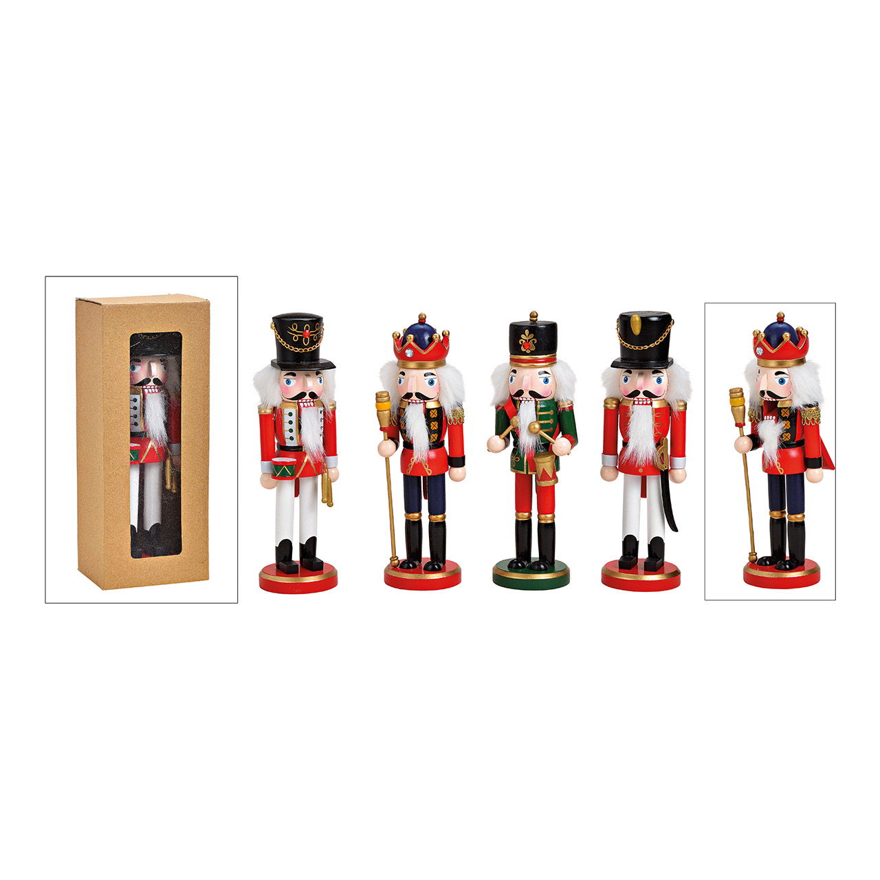Houten notenkraker gekleurd 4-voudig (B/H/D) 8x26x7cm