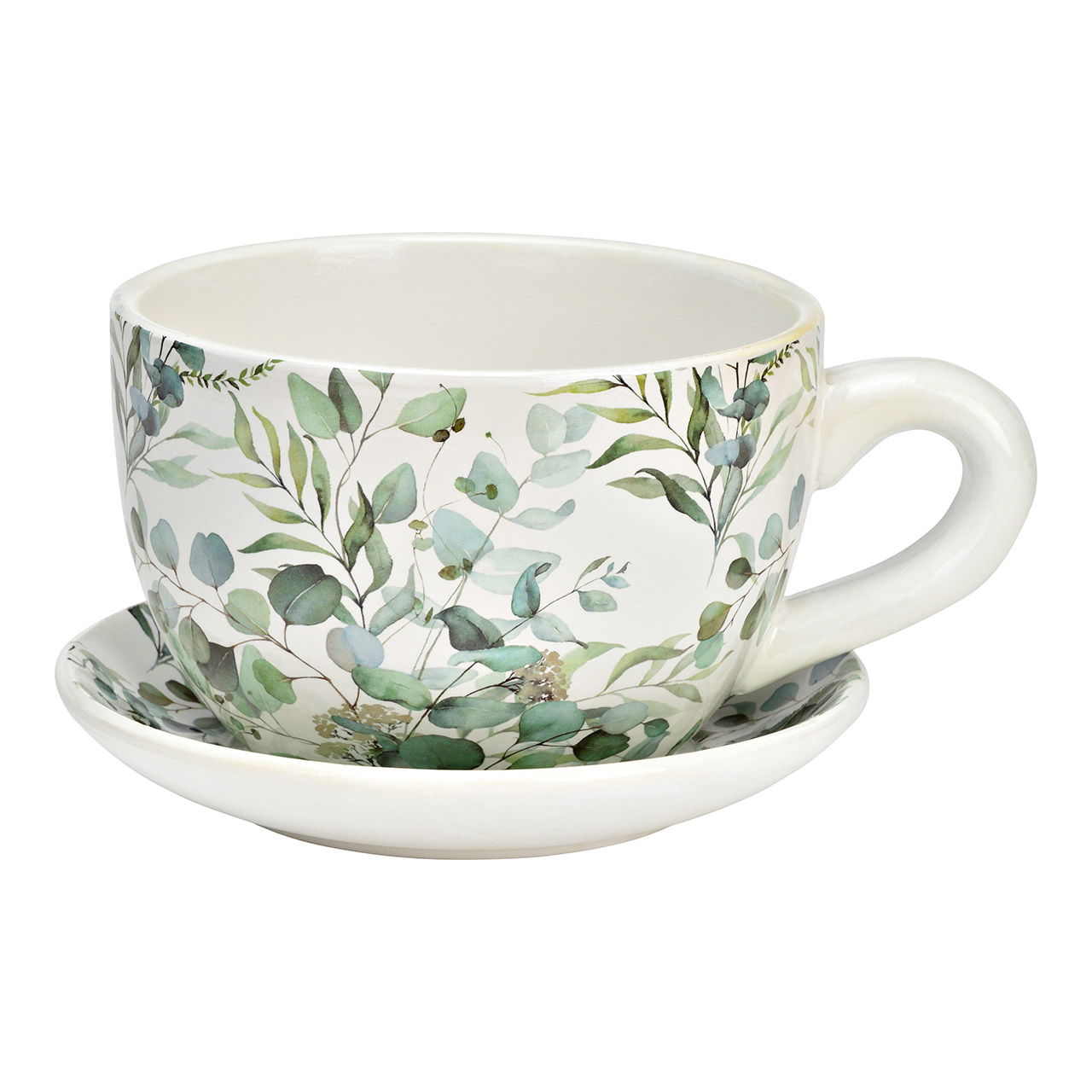 Pflanztasse Blumen Dekor aus Keramik, Bunt (B/H/T) 25x14x23cm