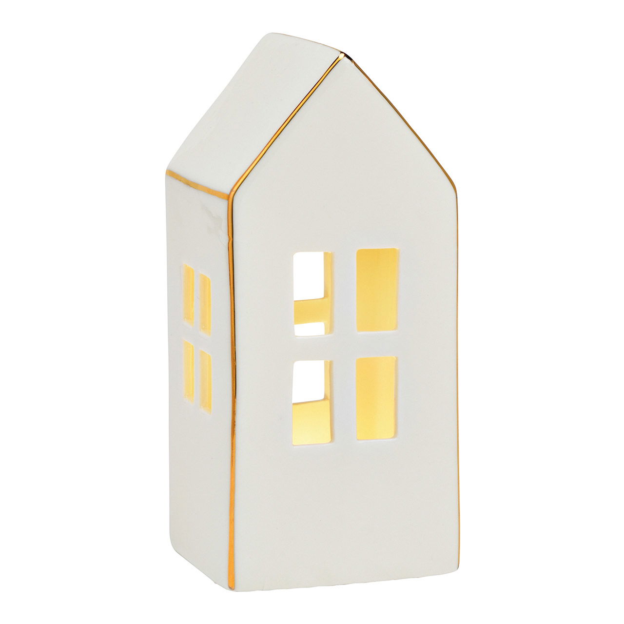 Farol de porcelana LED casa, blanco (A/A/P) 6x15x6cm