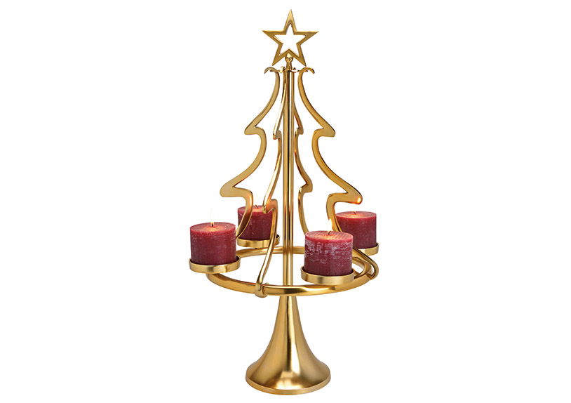 Decoración de Adviento Árbol de Navidad de metal, dorado (A/A/A) 48x86x48cm