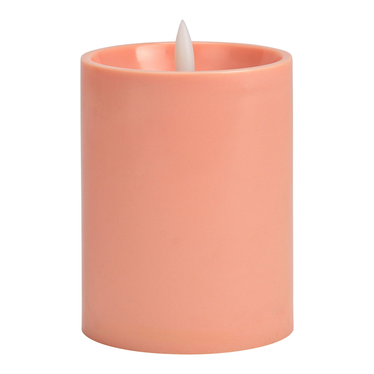 Bougie LED d'extérieur en plastique avec minuterie, rose (L/H/P) 8x12x8cm, 2xAA exclus