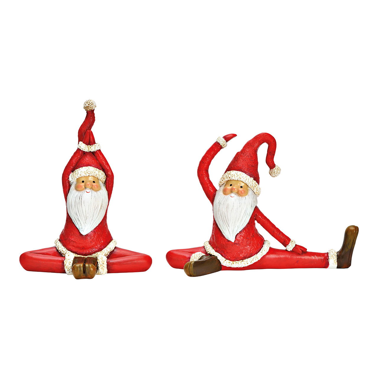 Yoga Babbo Natale in polietilene rosso 2 pieghe, (L/A/D) 15x18x9cm 21x15x7cm