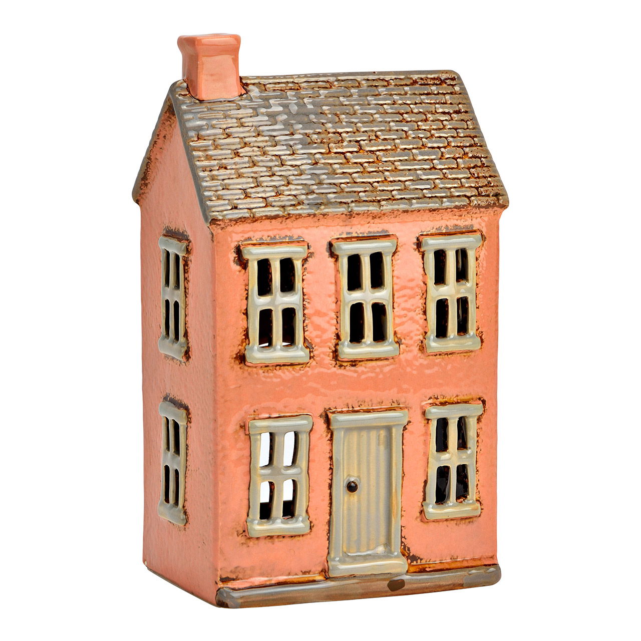 Casita de luz de porcelana, rosa (A/A/P) 13x22x8cm