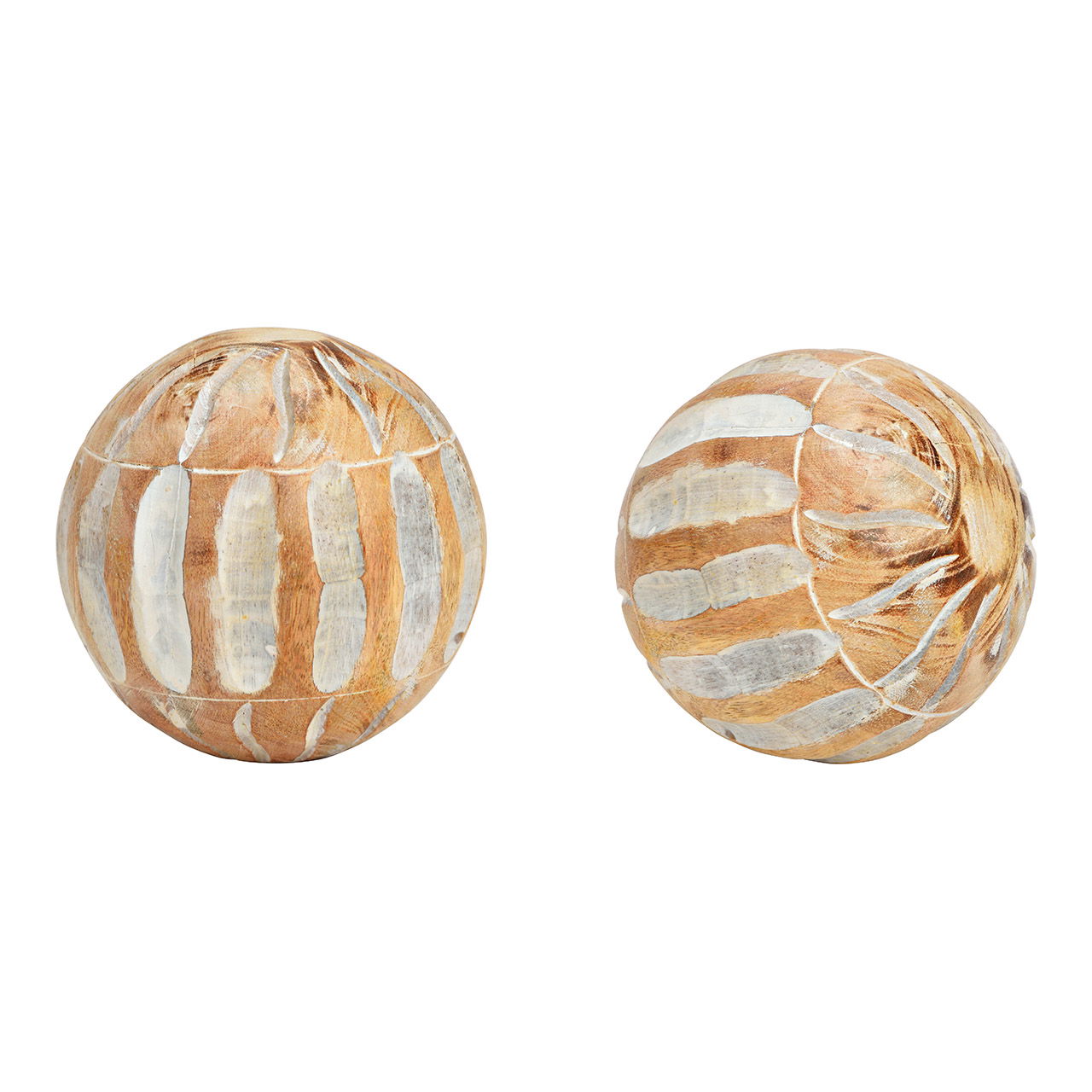 Bal van mangohout wit (B/H/D) 10x10x10cm