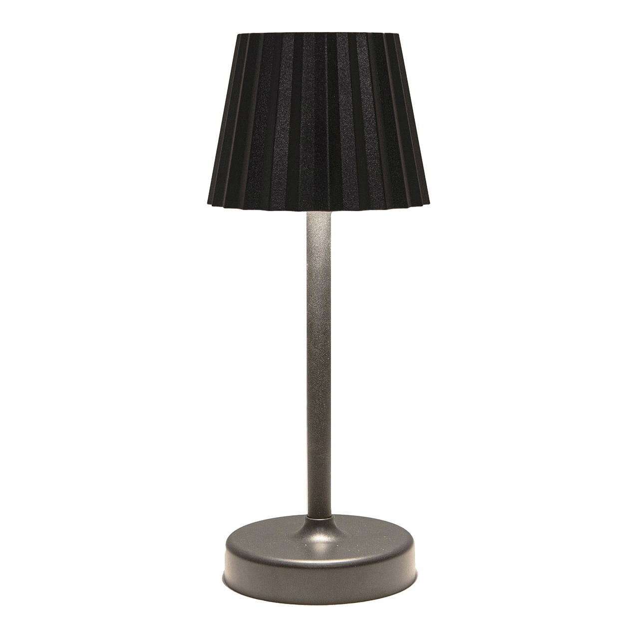 Lampe de table LED blanc chaud avec variateur et câble USB, en plastique noir (L/H/P) 10x26x10cm pour l'intérieur uniquement