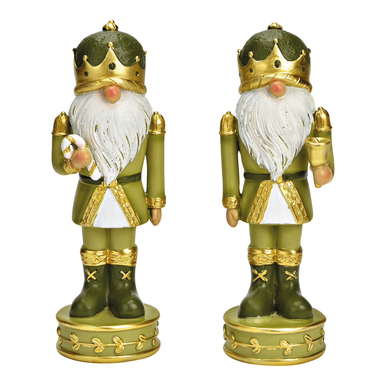 Notenkraker met bel, zuurstok van polygroen 2-voudig, (B/H/D) 6x21x6cm