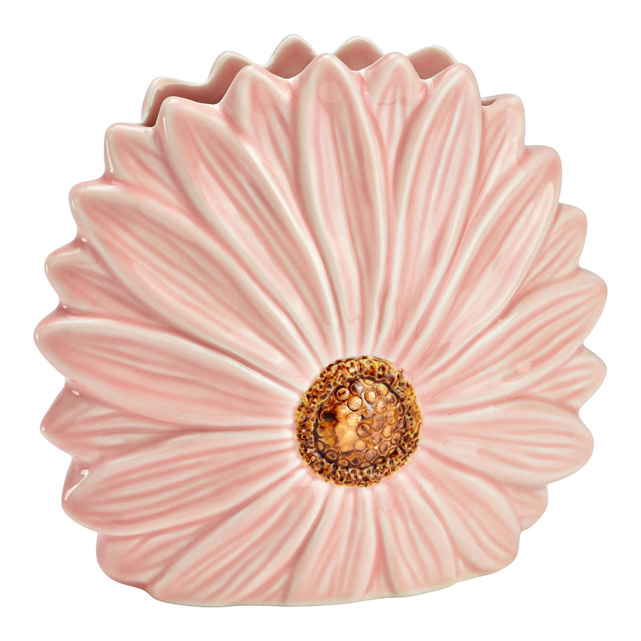 Jarrón de cerámica en forma de flor, rosa/rosa (A/A/P) 17x16x7cm
