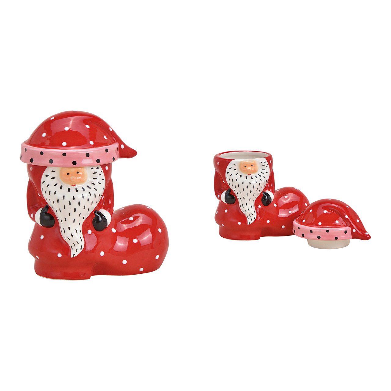 Stivale di Babbo Natale in ceramica rosso (L/H/D) 13x12x7cm