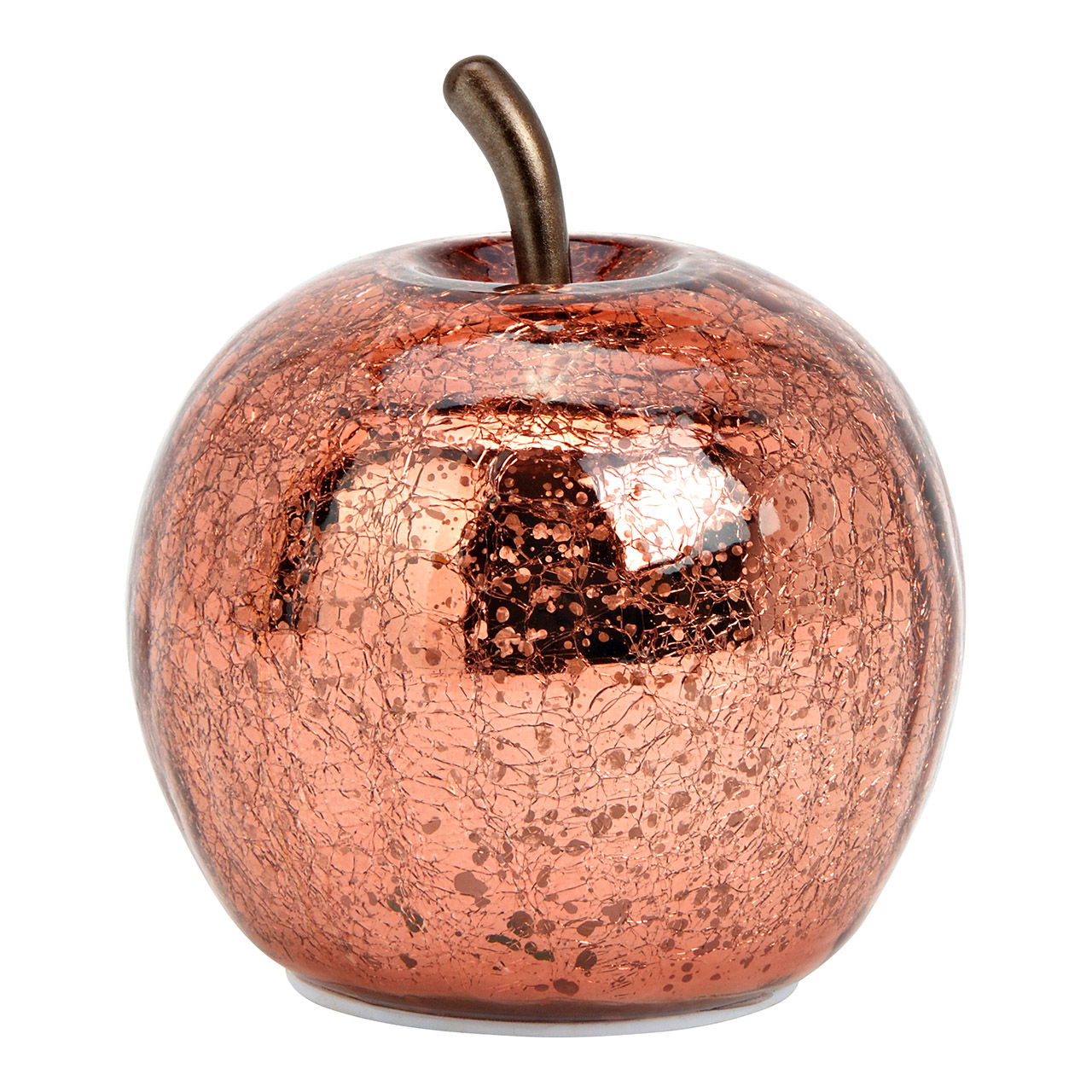 Apfel mit 10er LED aus Glas, Metallic Pink(B/H/T) 11x12x11cm mit 6/18 Timer Batteriebetrieb 2xAAA nicht enthalten