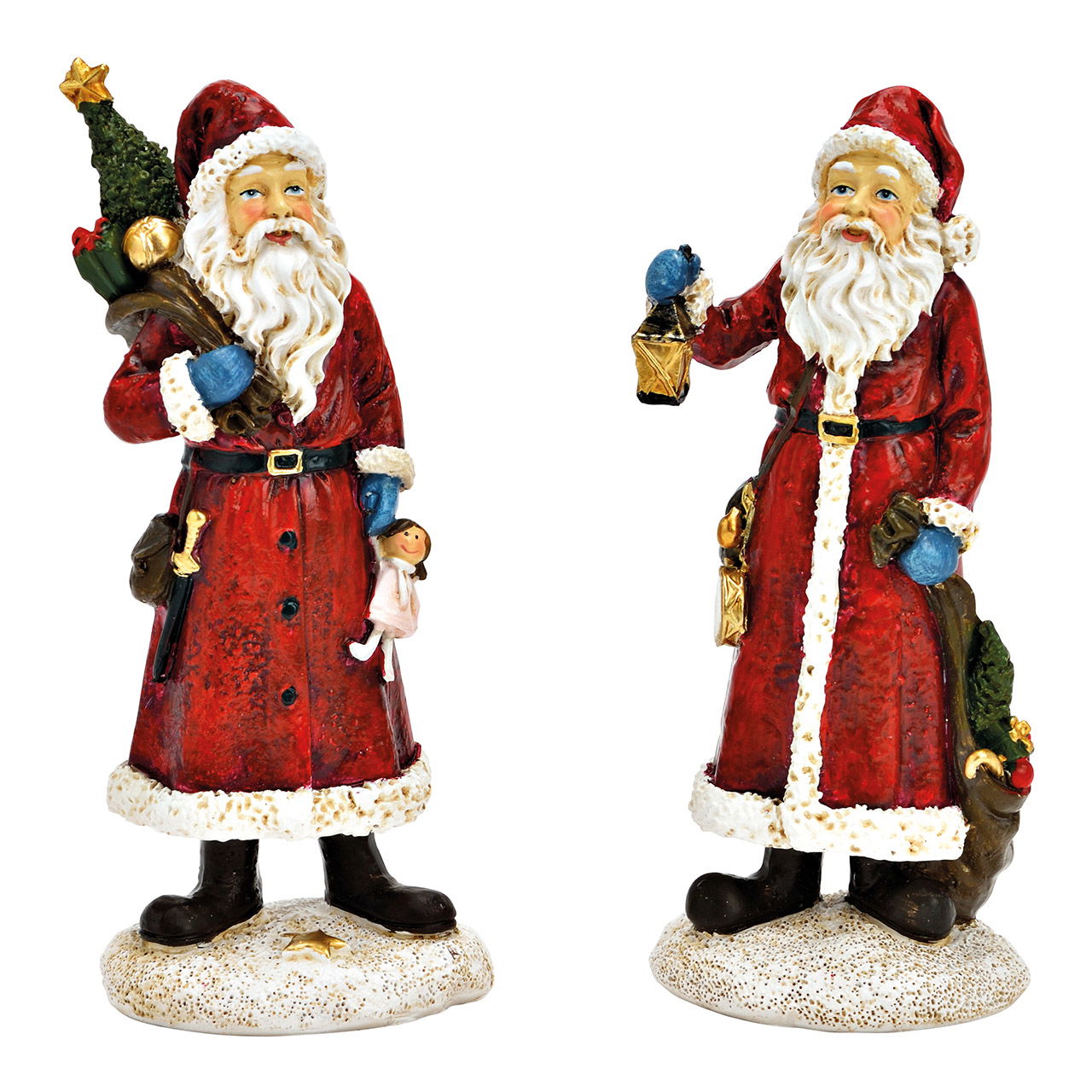 Santa Claus made of poly red 2-fold, (W/H/D) 7x16x6cm
